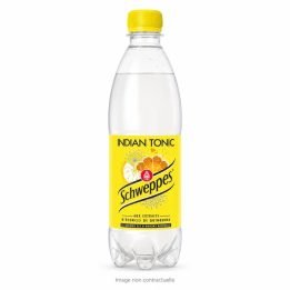 Schweppes Indian Tonic bouteille 50 cl sur fond blanc